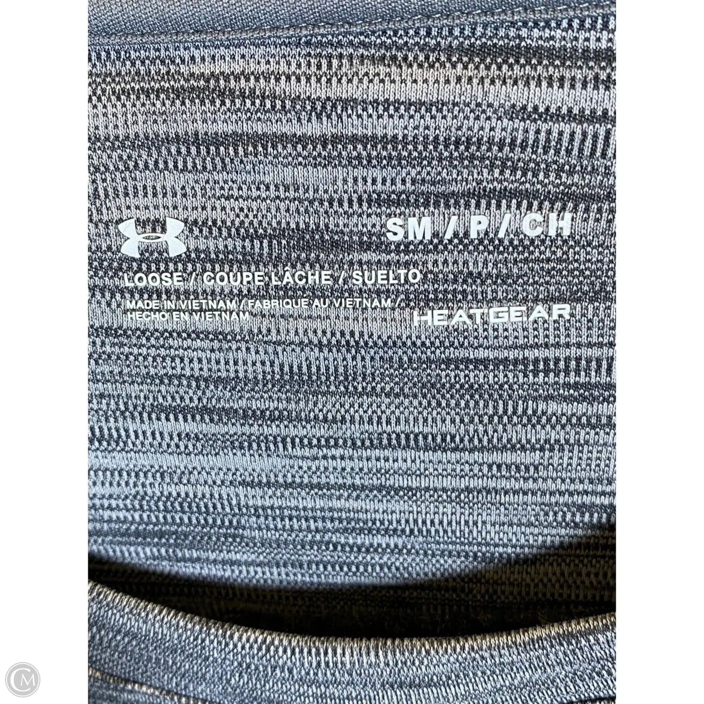 Athletic Top Short Sleeve By Under Armour In Grey, Size: S