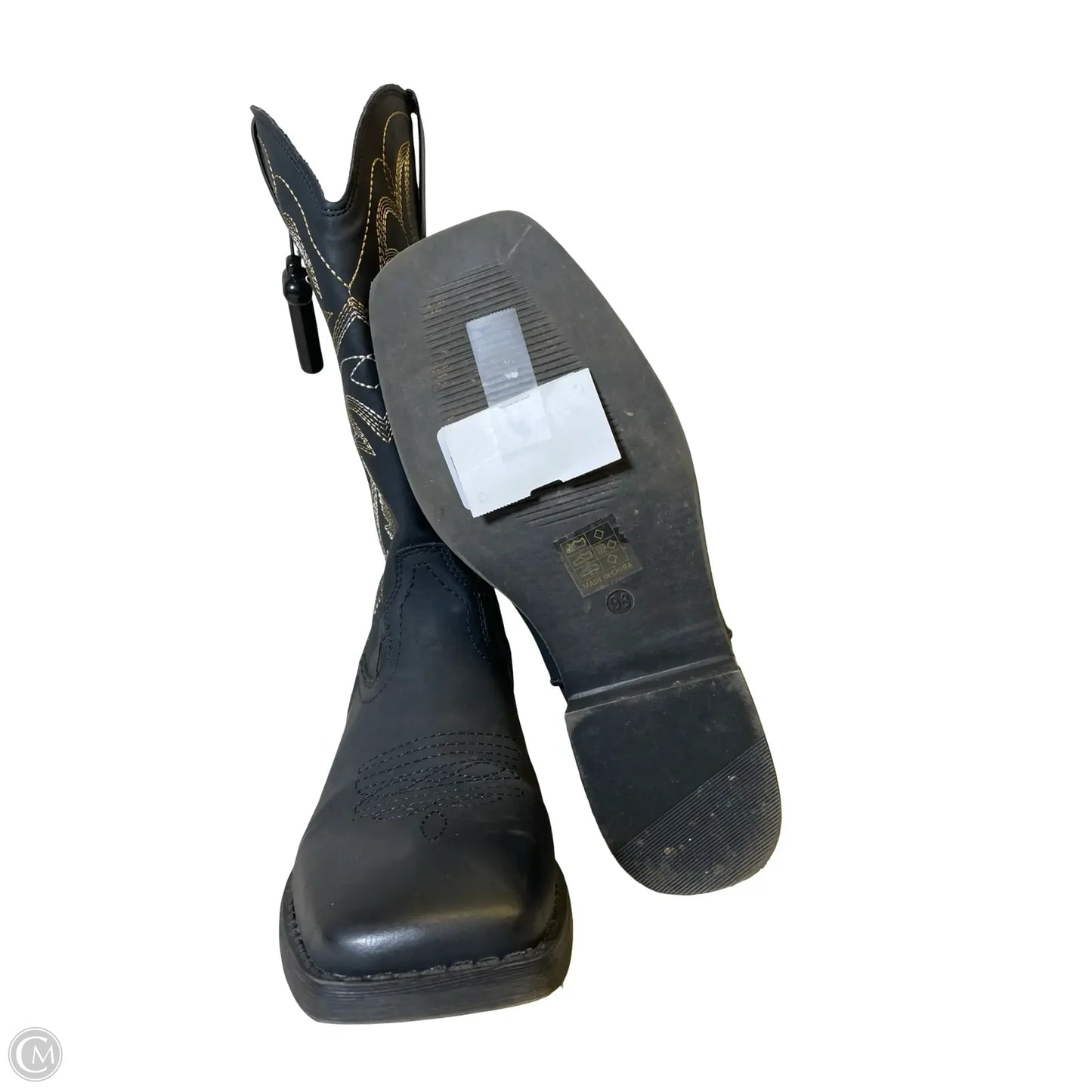 Boots Western By Clothes Mentor In Black, Size: 7.5