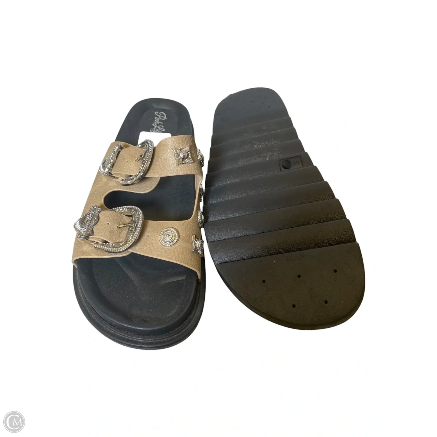 Sandals Flats By Pink Lily In Tan, Size: 10.5