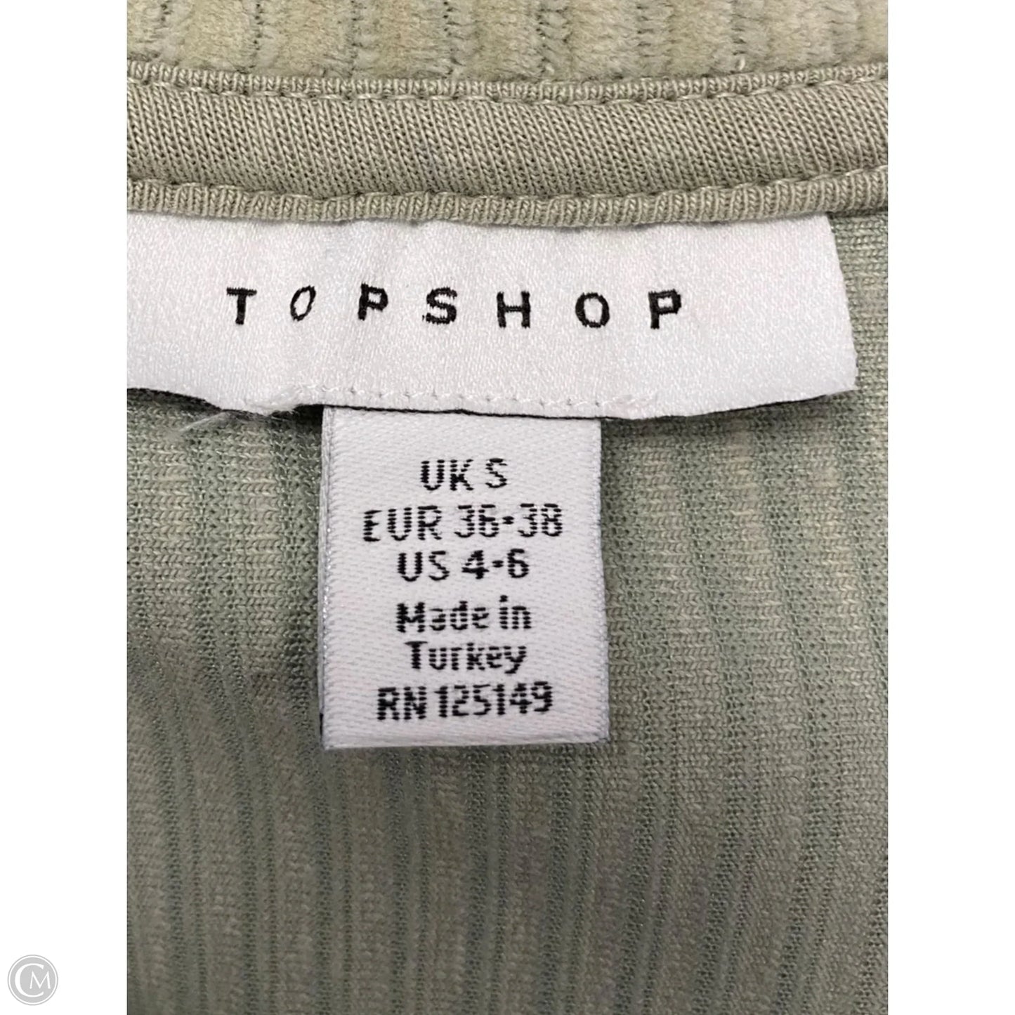 Sweatshirt Collar By Top Shop In Green, Size: S
