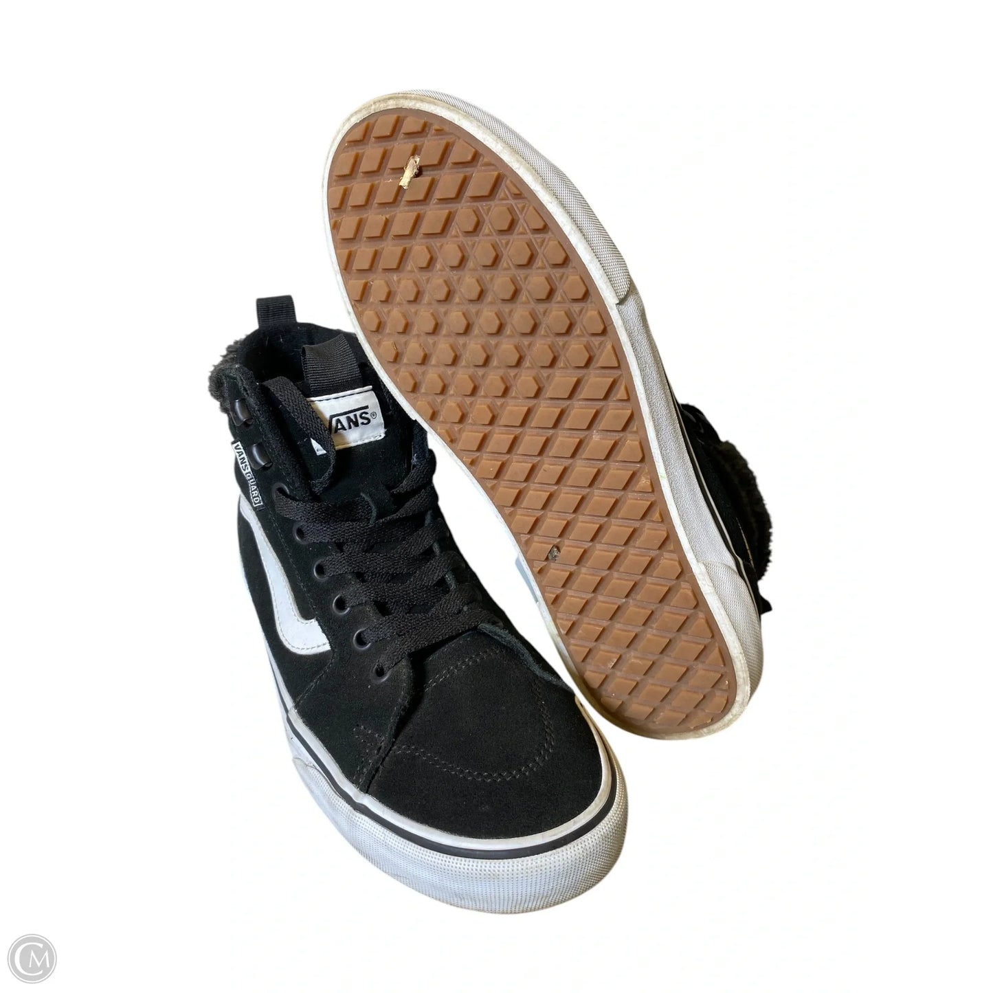 Shoes Flats By Vans In Black & White, Size: 9