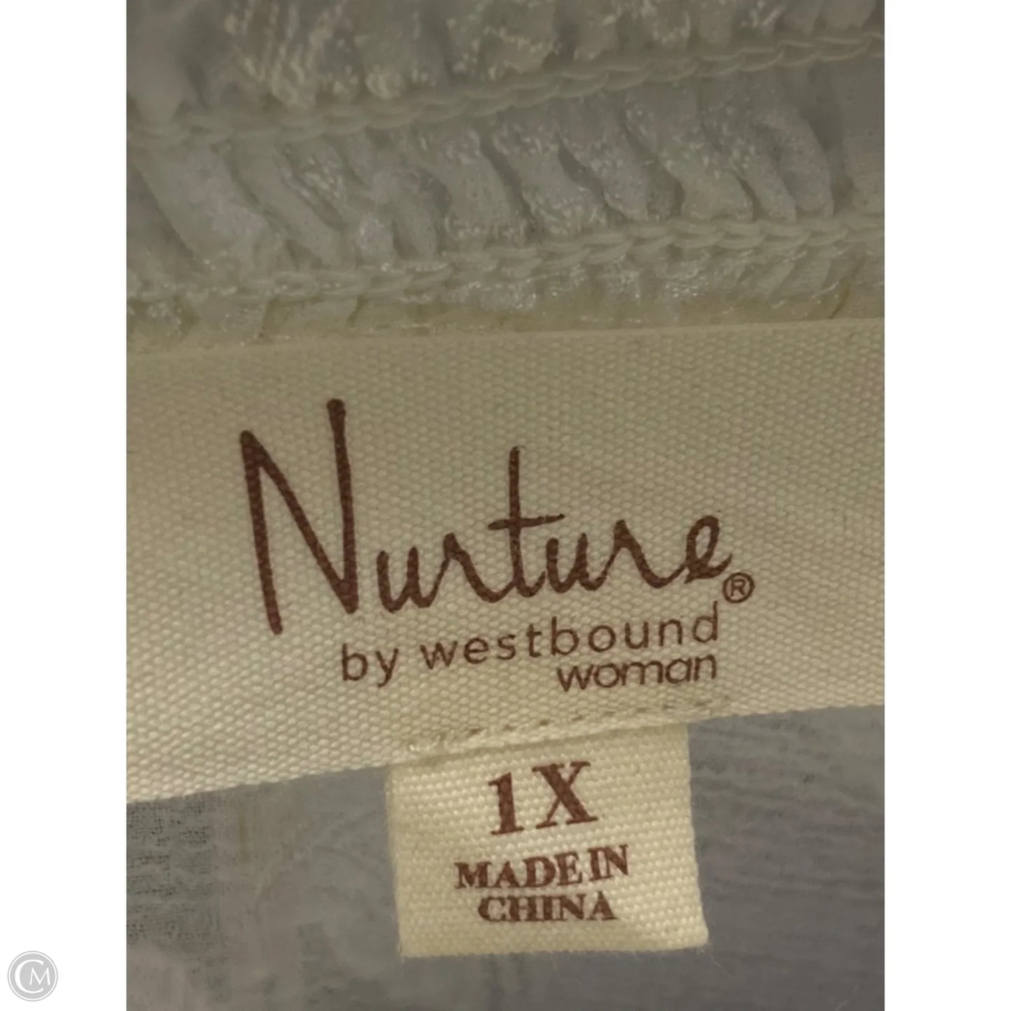 Top Long Sleeve By Nurture In Cream, Size: 1x