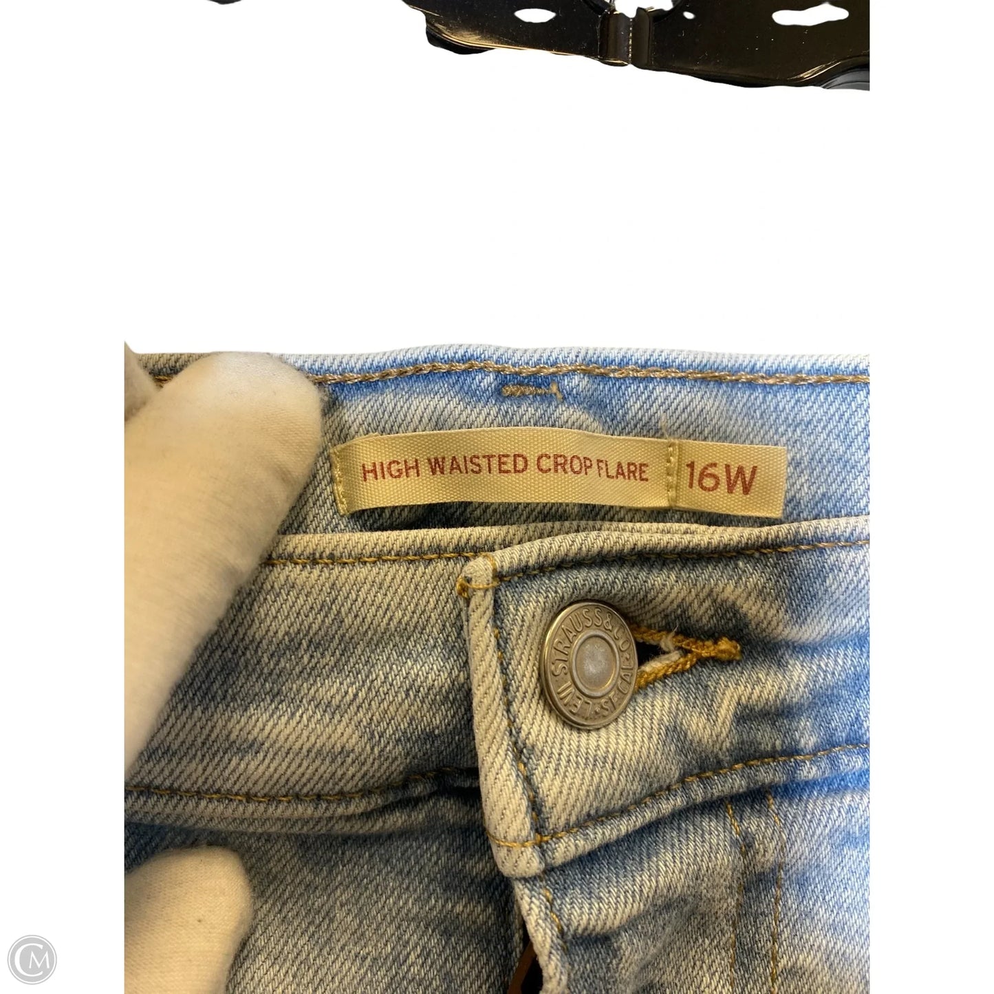 Jeans Cropped By Levis In Blue Denim, Size: 16