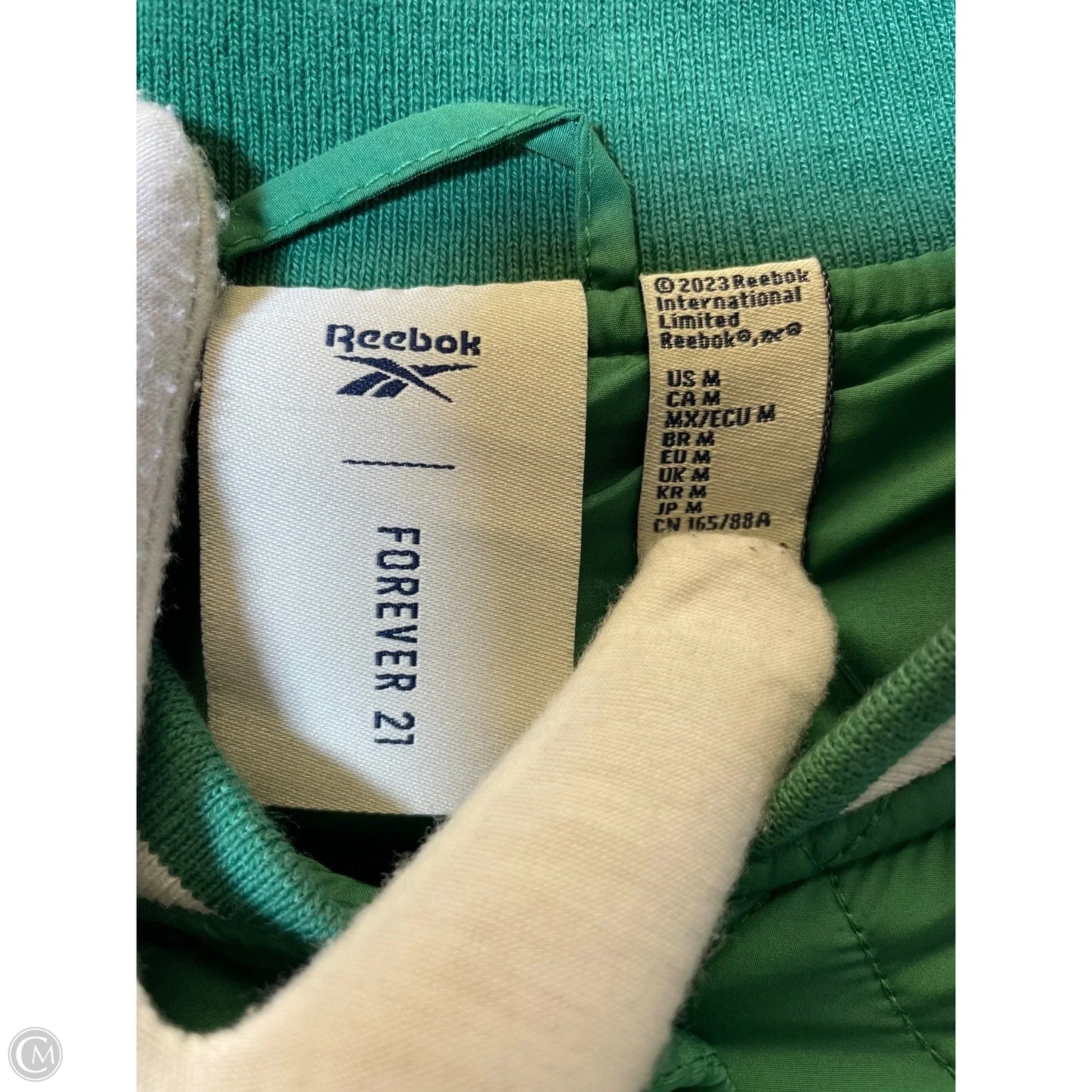 Jacket Puffer & Quilted By Reebok In Green, Size: M