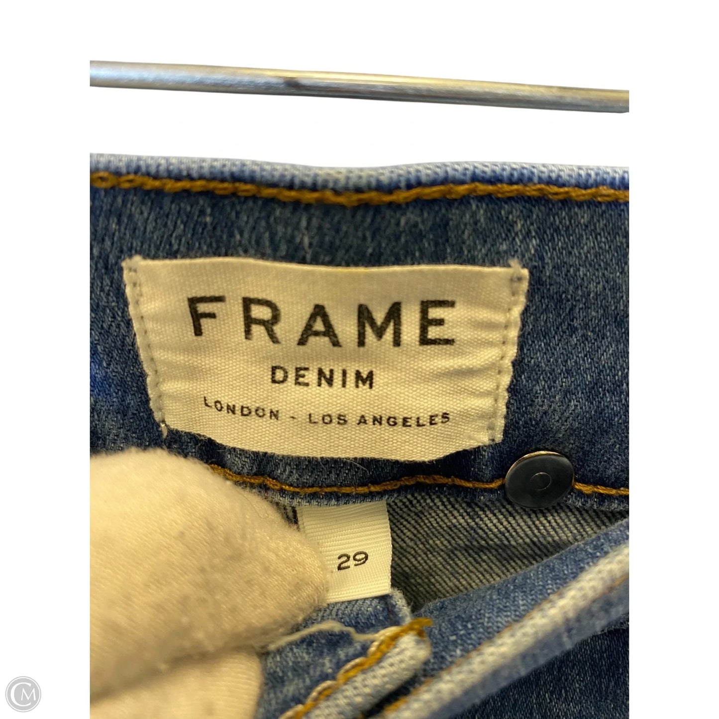Jeans Skinny By Frame In Blue Denim, Size: 8