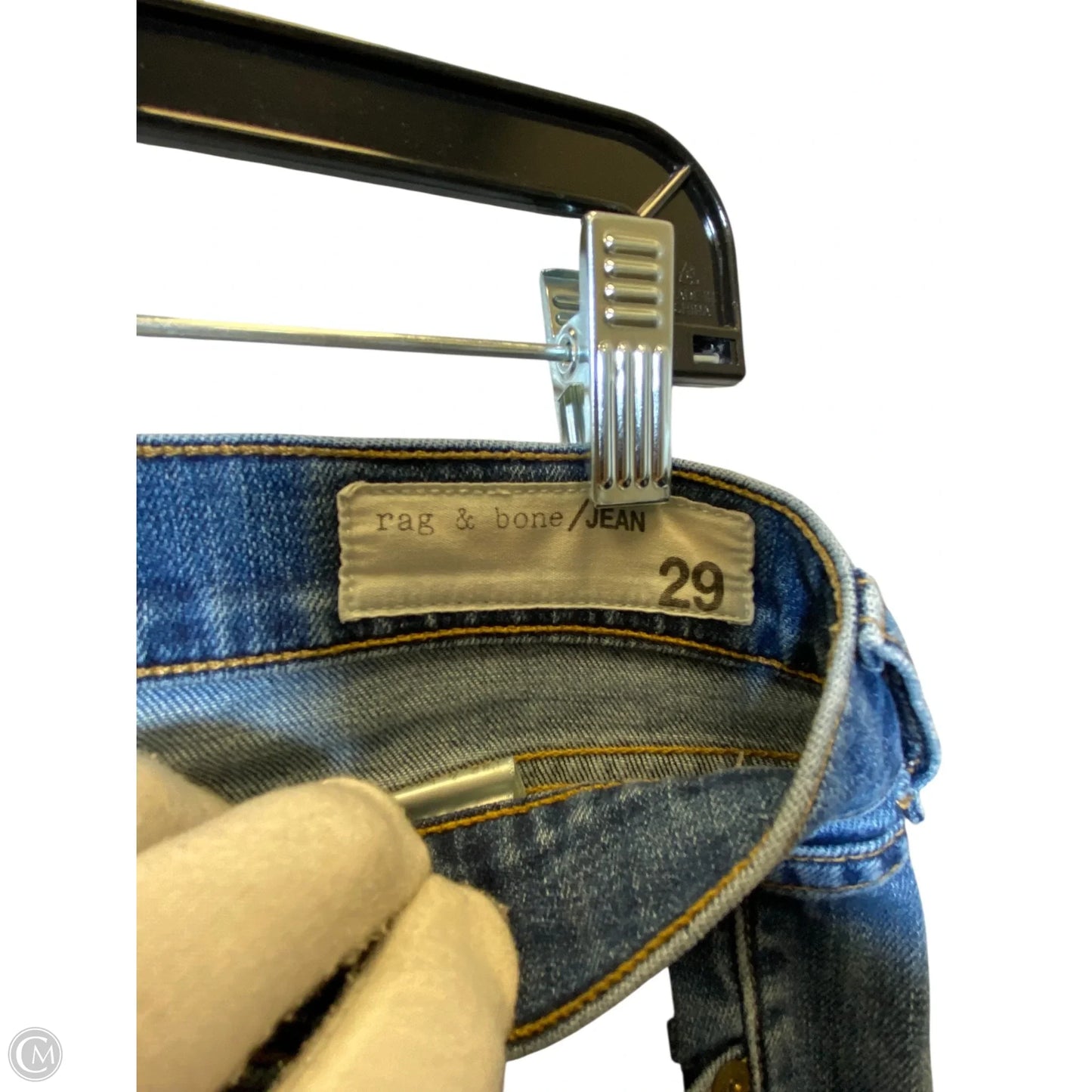 Jeans Straight By Rag And Bone In Blue Denim, Size: 8