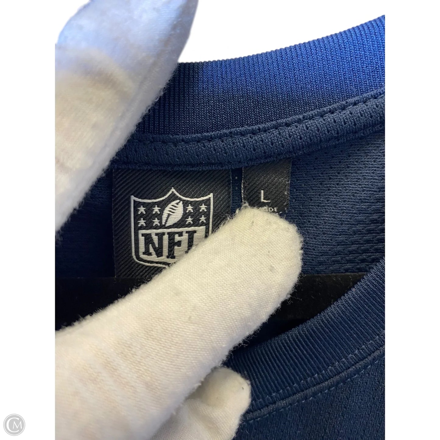 Athletic Top Short Sleeve By Nfl In Navy, Size: L