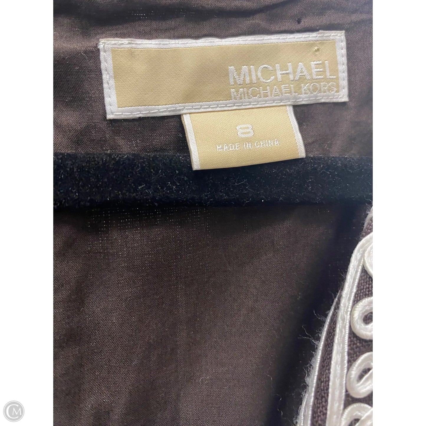 Dress Designer By Michael Kors In Brown & White, Size: M