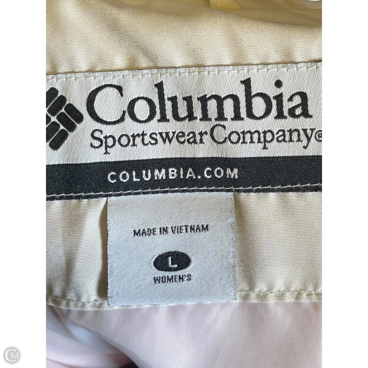 Jacket Windbreaker By Columbia In Pink & White, Size: L