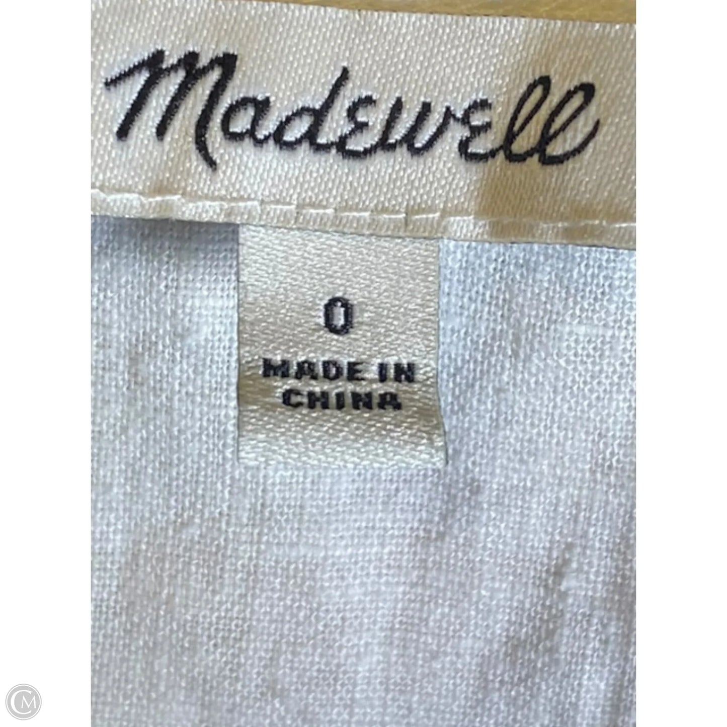 Blouse Short Sleeve By Madewell In White, Size: 0