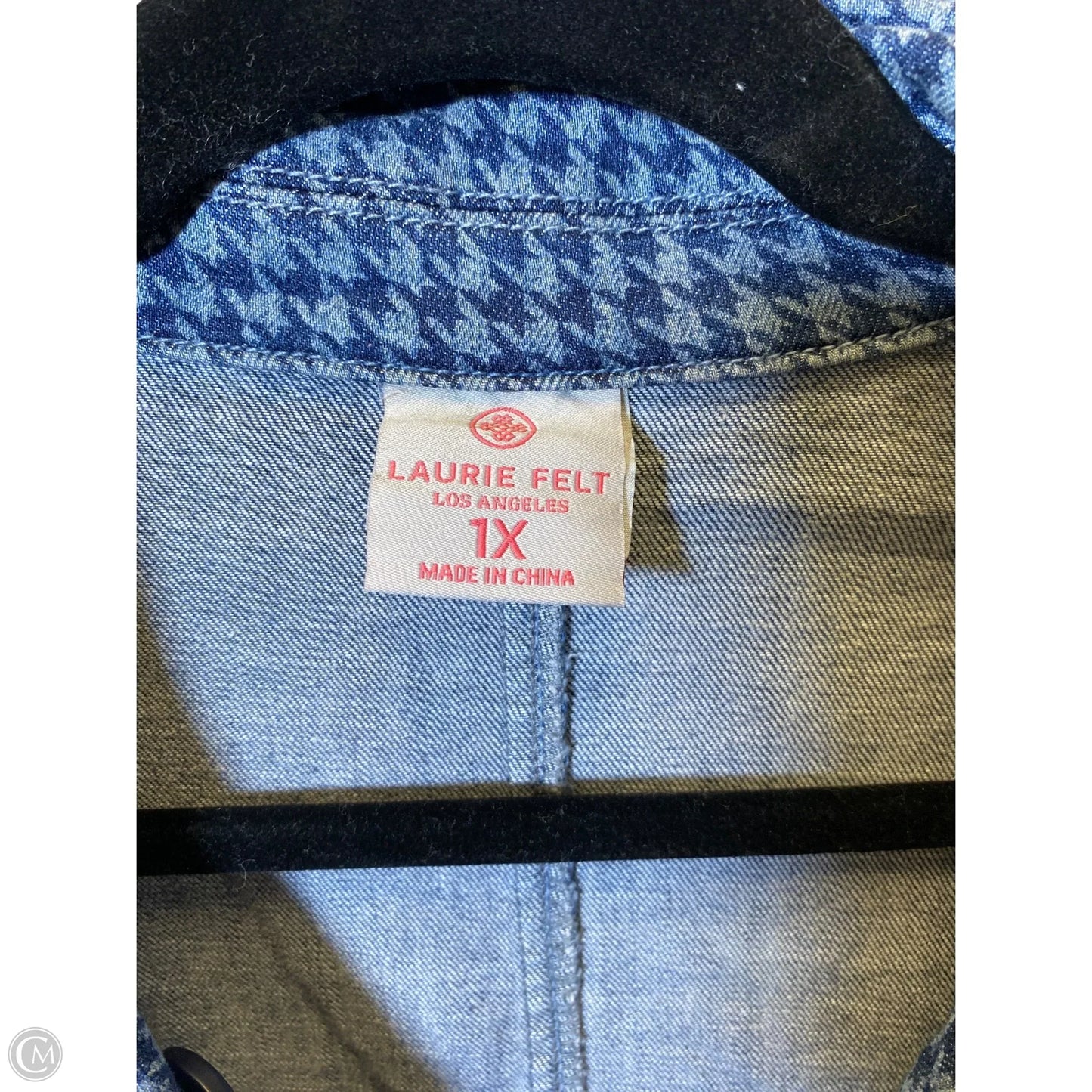 Coat Trench Coat By Laurie Felt In Blue Denim, Size: 1x