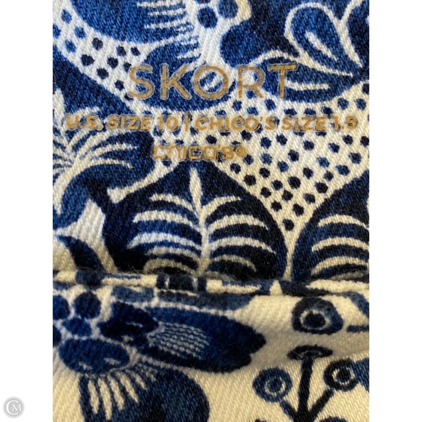 Skirt Midi By Chicos In Blue & White, Size: M