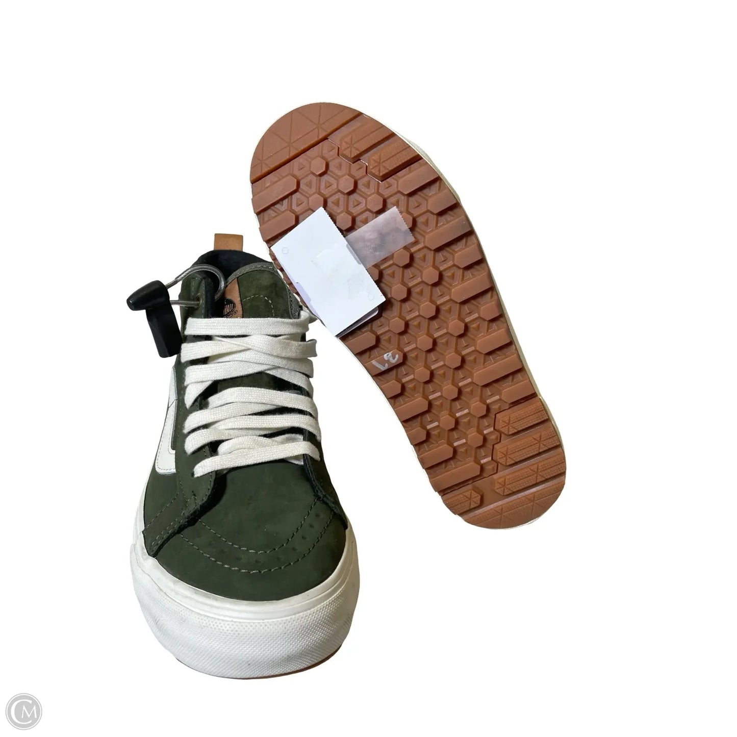 Shoes Sneakers By Vans In Green & White, Size: 7.5