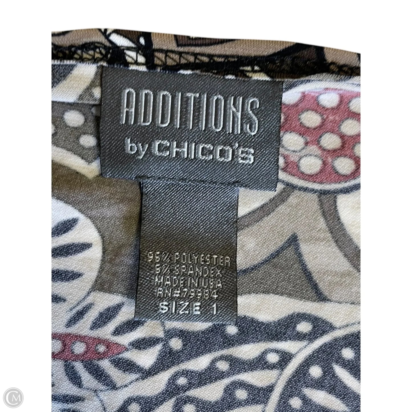 Top Long Sleeve By Chicos In Brown & Cream, Size: M