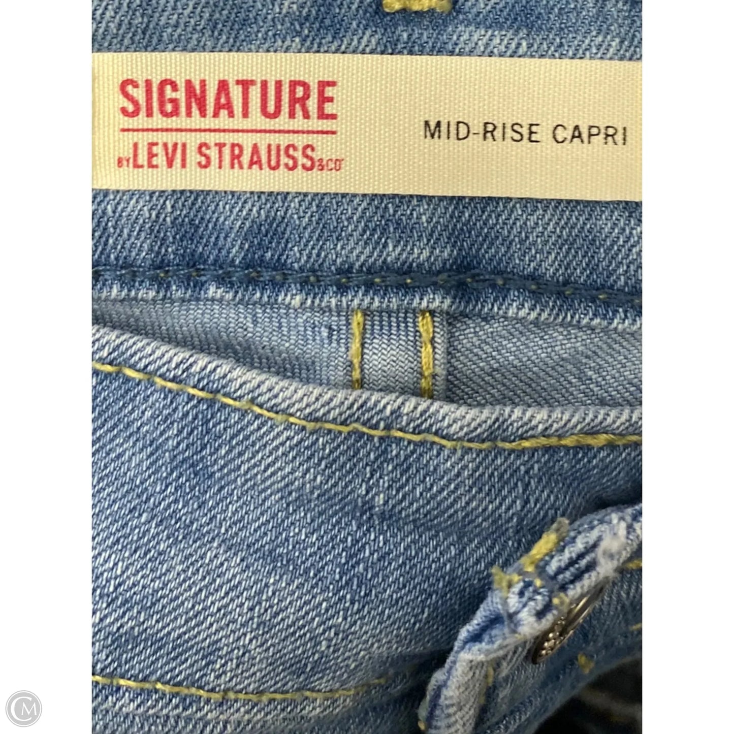 Jeans Cropped By Levis In Blue Denim, Size: 16