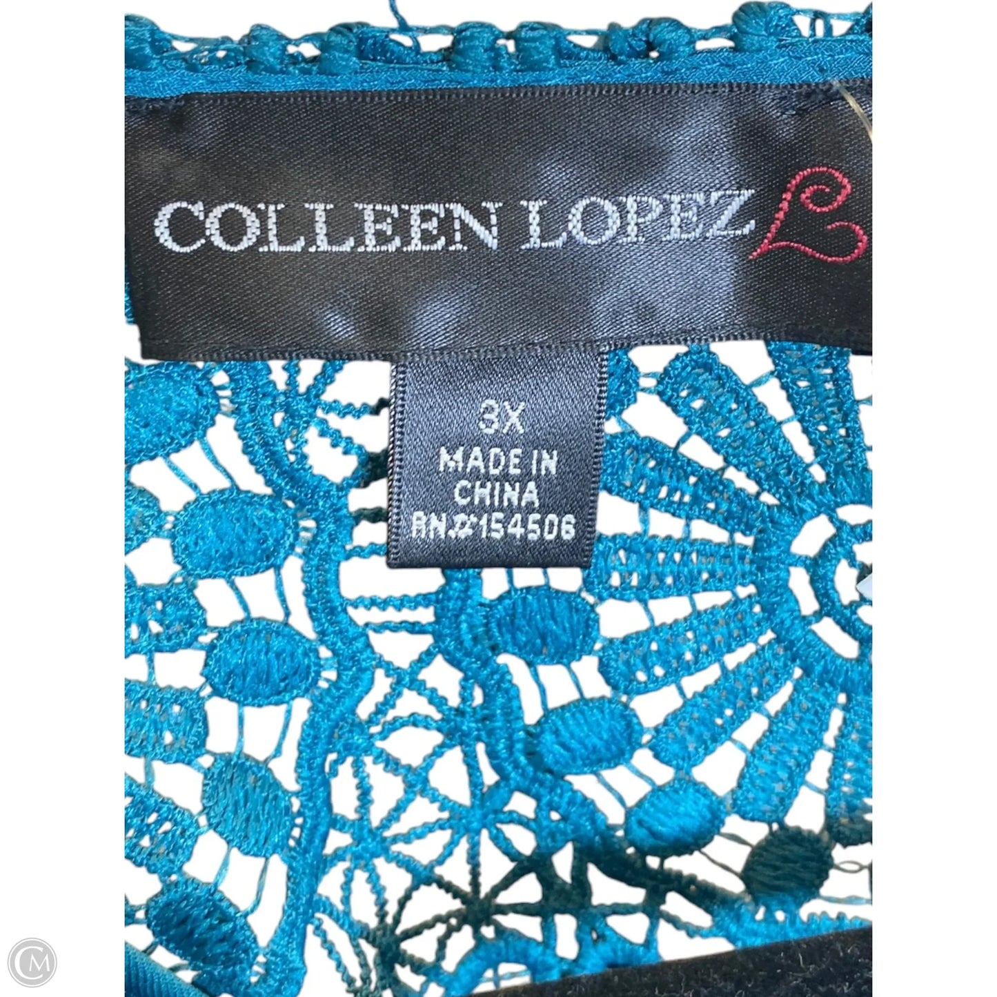 Top Long Sleeve By Colleen Lopez In Teal, Size: 3x