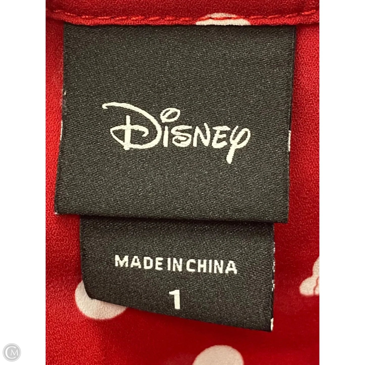 Top 3/4 Sleeve By Disney In Red & White, Size: 1x