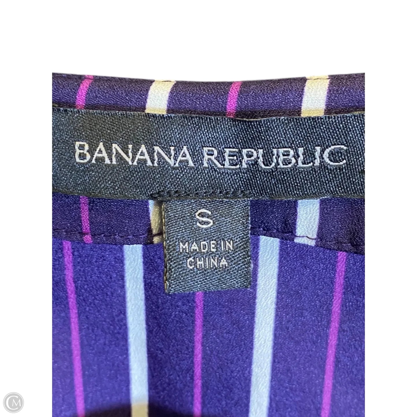 Top Long Sleeve By Banana Republic In Striped Pattern, Size: S