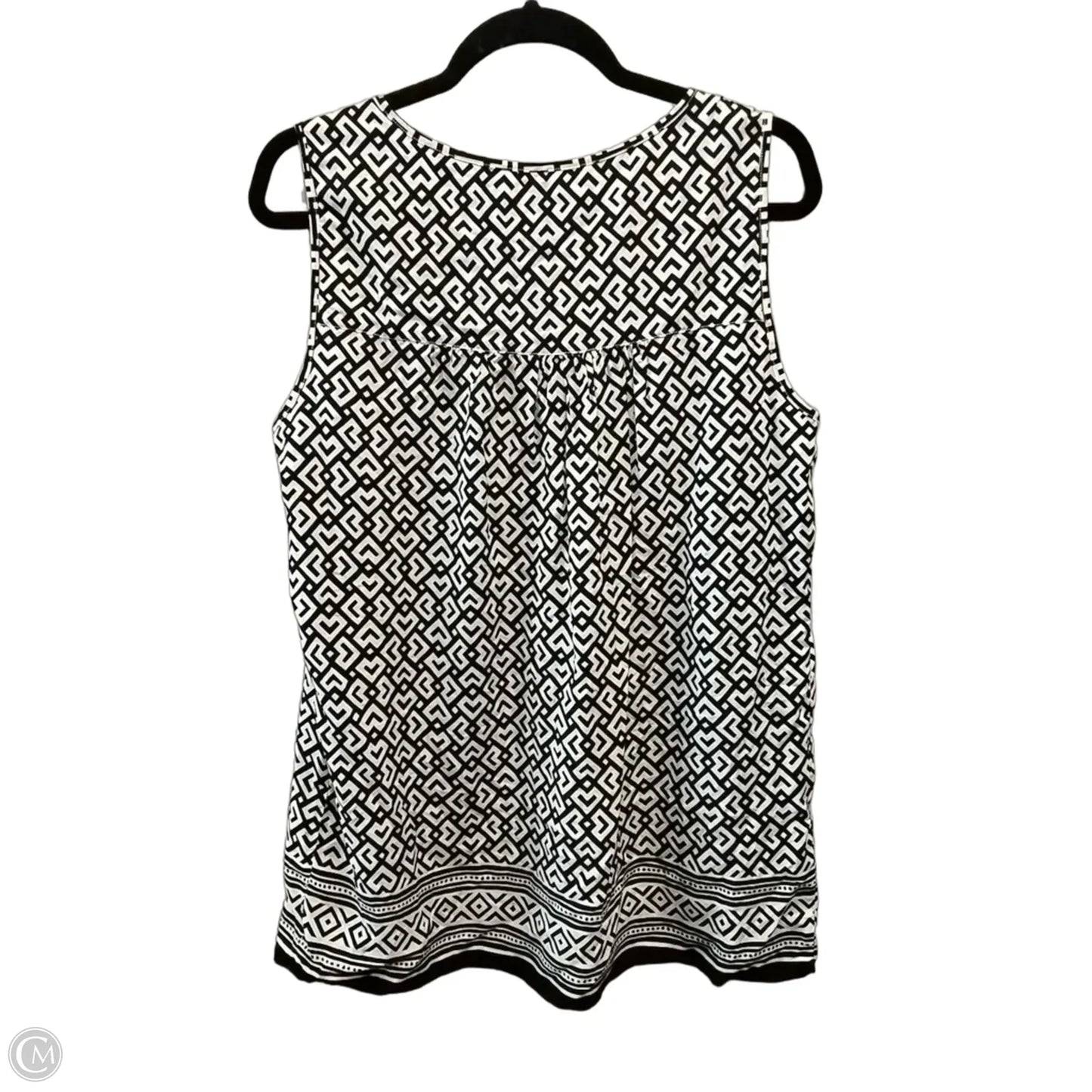 Top Sleeveless By Max Studio In Black & White, Size: L