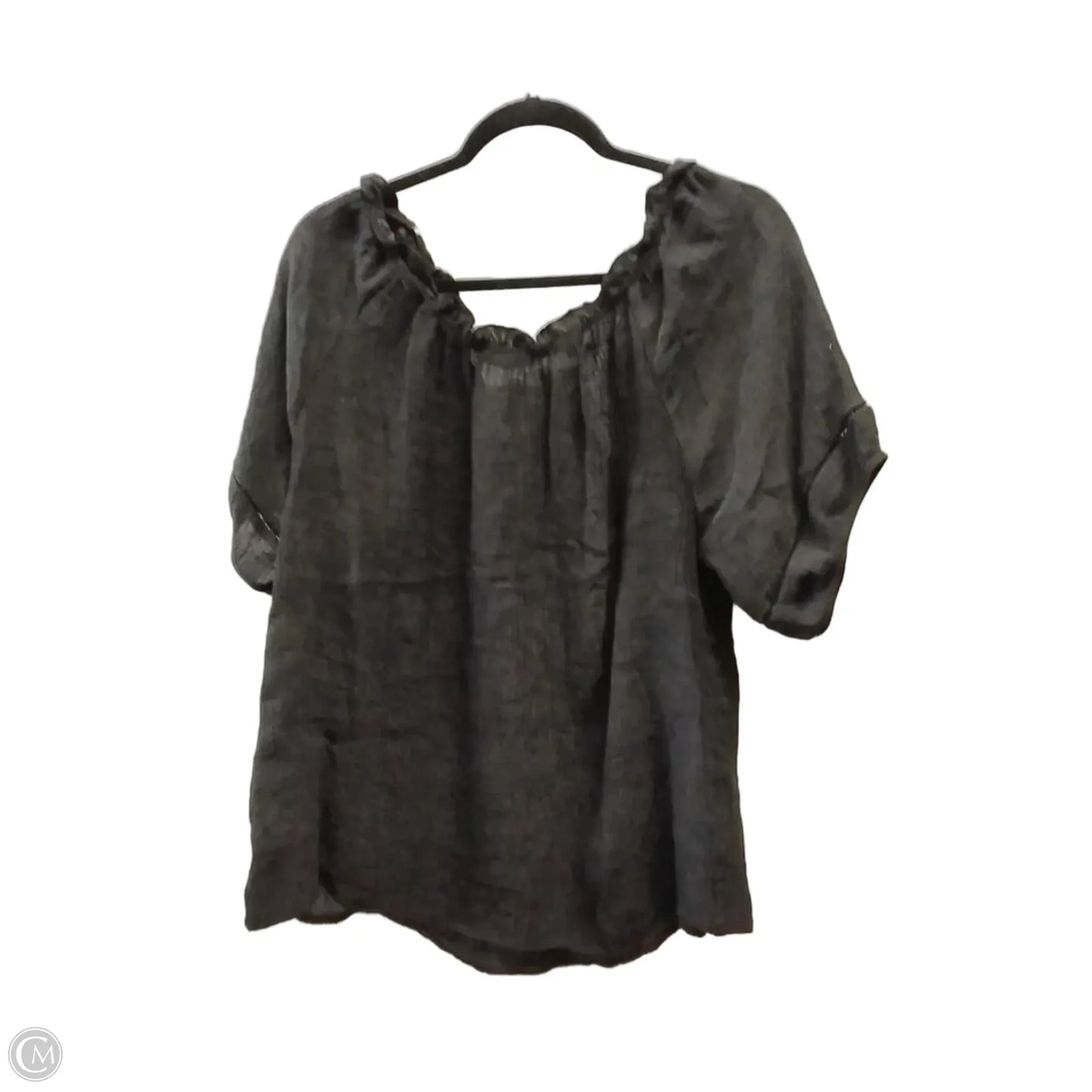 Blouse Short Sleeve By Active Usa In Black, Size: Xl