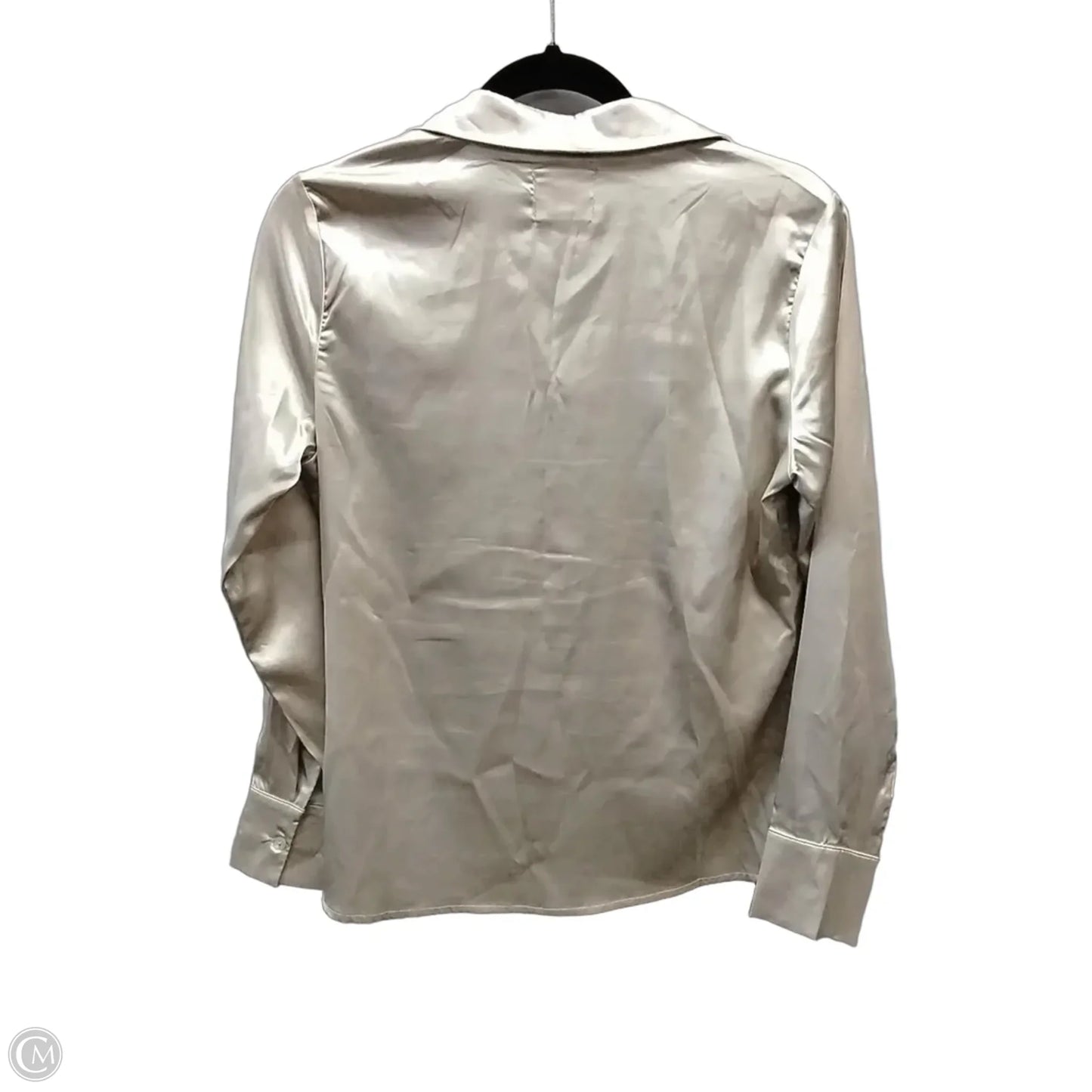 Blouse Long Sleeve By Clothes Mentor In Tan, Size: S