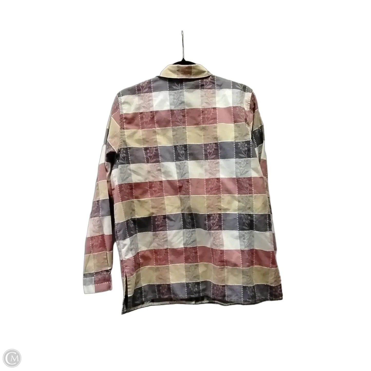 Blouse Long Sleeve By Alfred Dunner In Checkered Pattern, Size: L