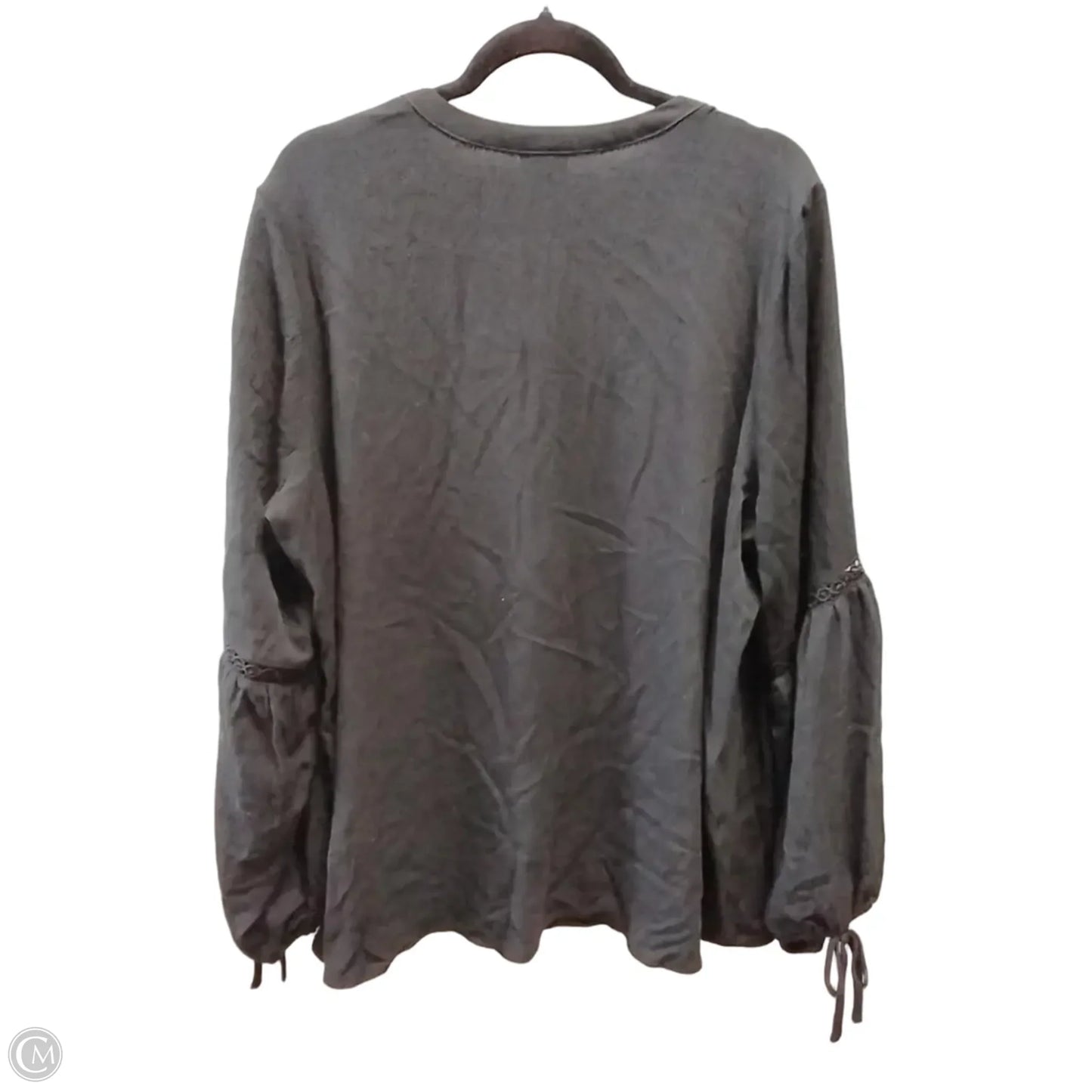 Blouse Long Sleeve By Torrid In Black, Size: 1x