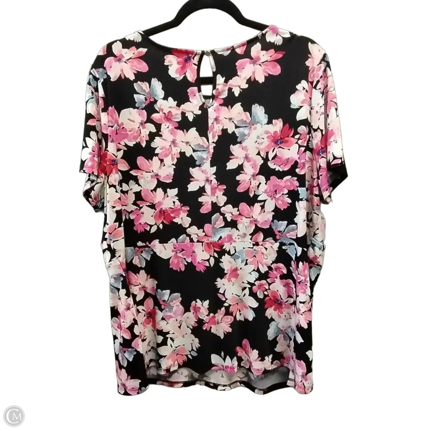 Blouse Short Sleeve By Liz Claiborne In Floral Print, Size: 1x