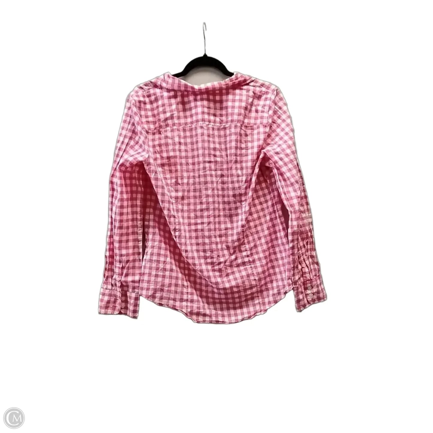 Blouse Long Sleeve By J. Crew In Checkered Pattern, Size: L