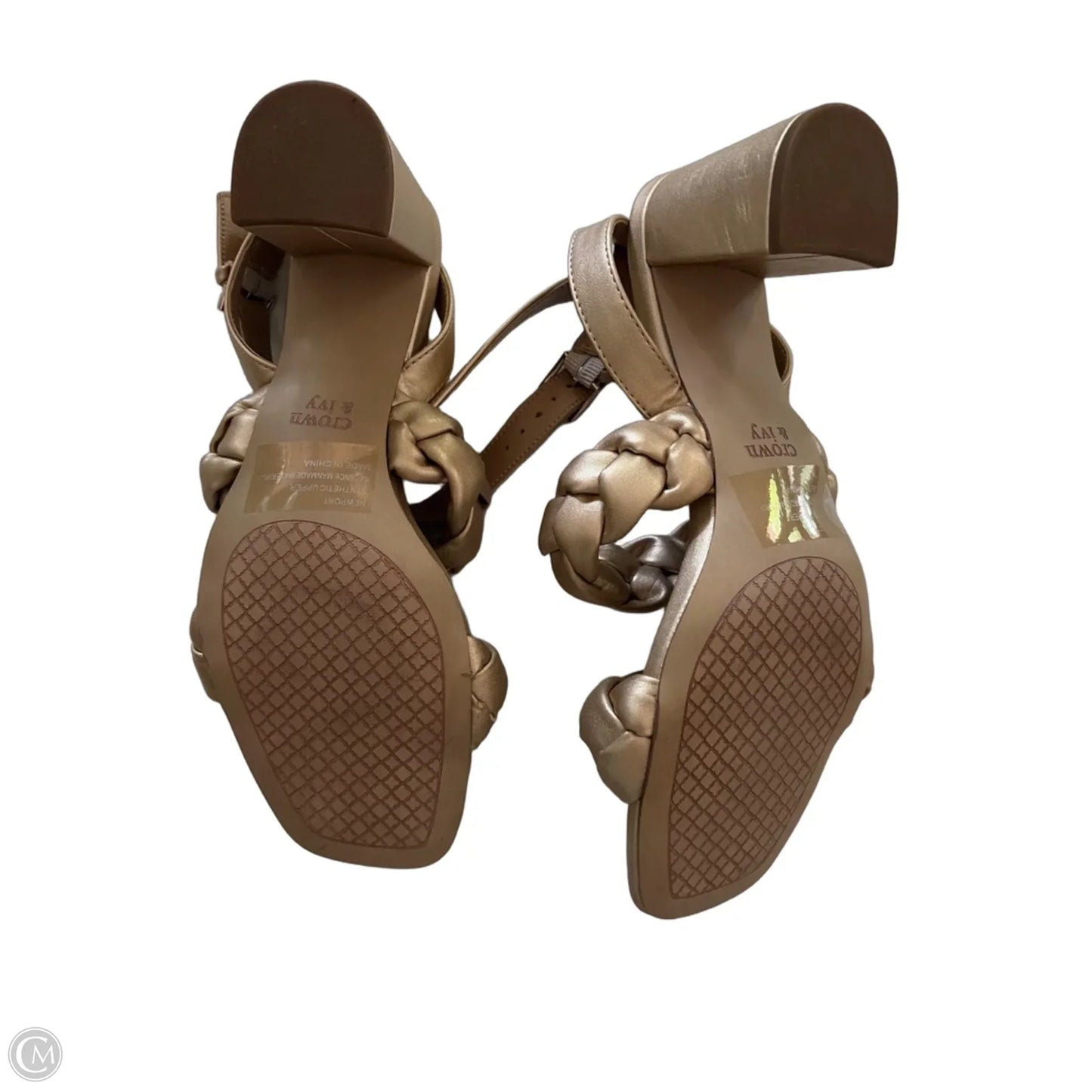 Shoes Heels Block By Crown And Ivy In Gold, Size: 7.5