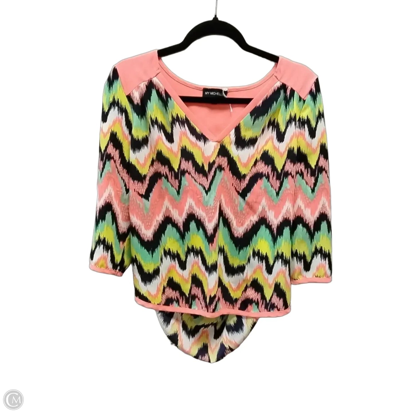 Blouse 3/4 Sleeve By My Michelle In Geometric Pattern, Size: S