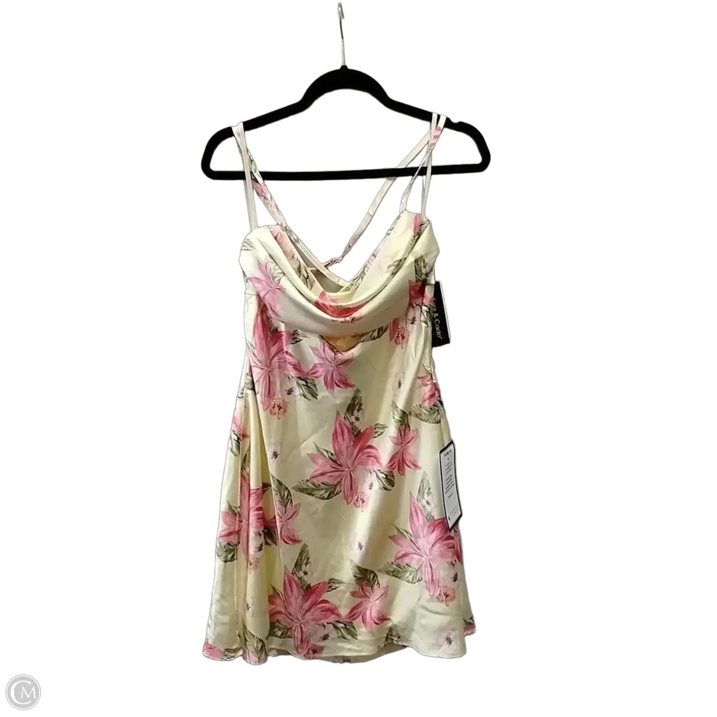 Dress Casual Short By Clothes Mentor In Pink & Yellow, Size: 14