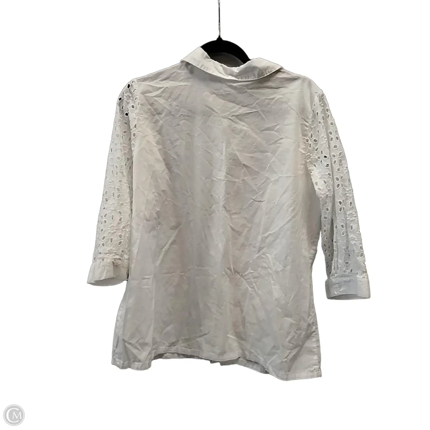 Blouse 3/4 Sleeve By Clothes Mentor In White, Size: Xl