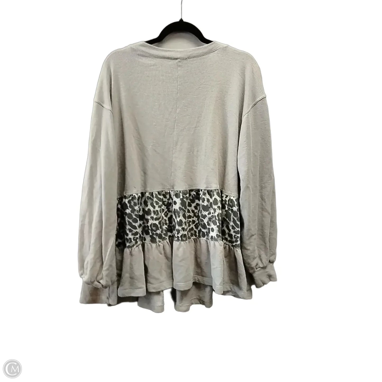 Top Long Sleeve By Easel In Grey, Size: L