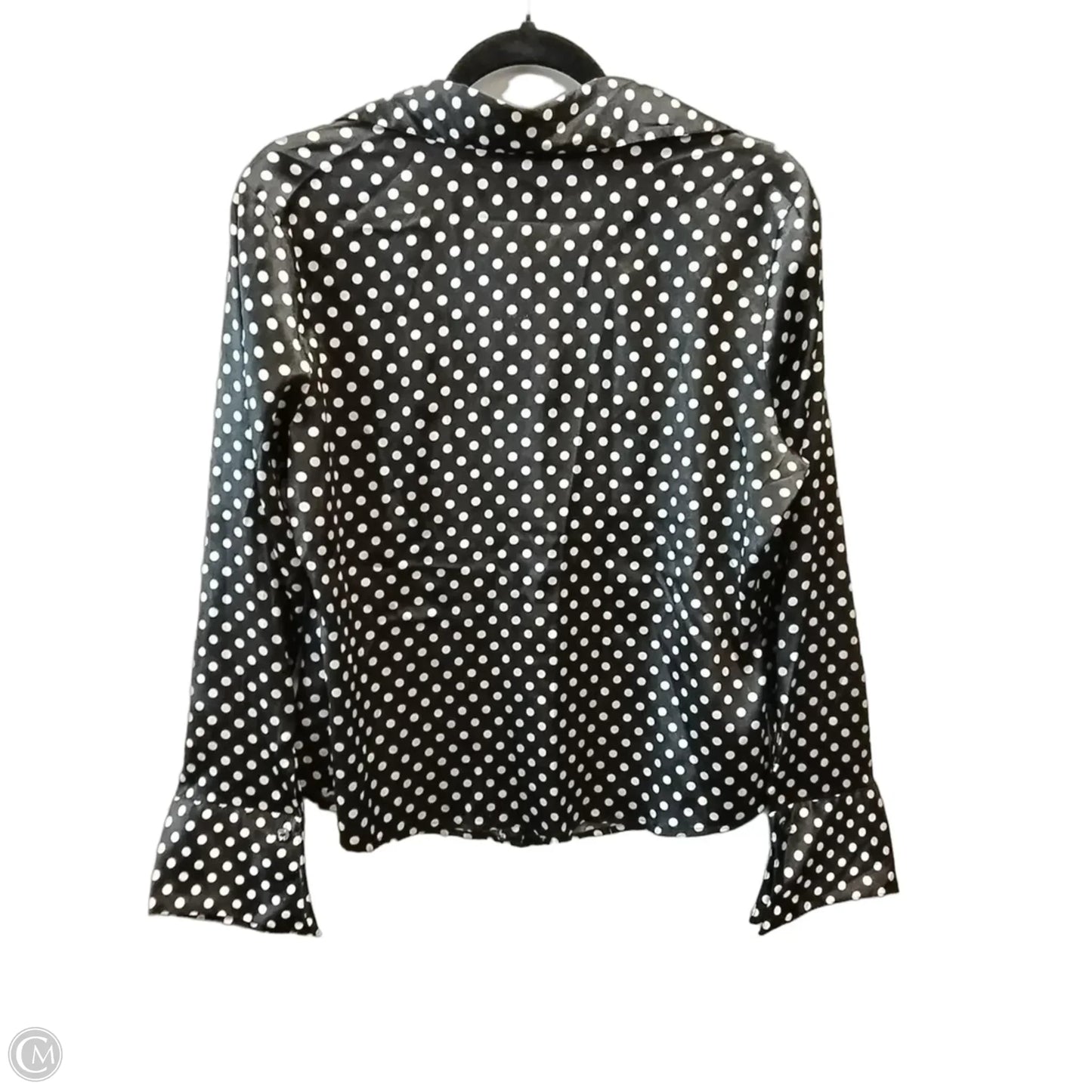 Blouse Long Sleeve By Anxiety In Polkadot Pattern, Size: L
