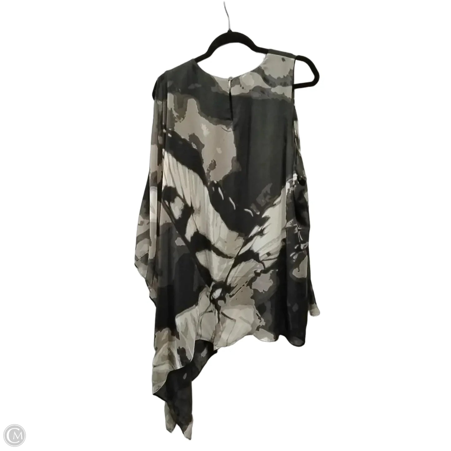 Blouse Short Sleeve By Alfani In Black & Grey, Size: 3x
