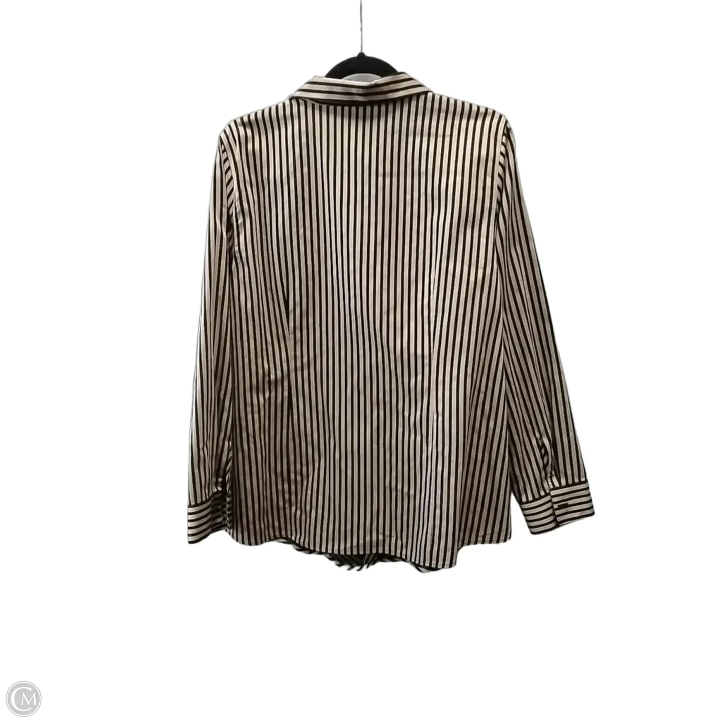Top Long Sleeve By Chicos In Striped Pattern, Size: L