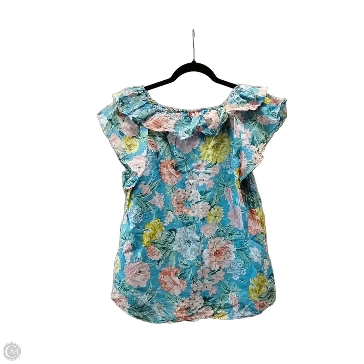 Top Short Sleeve By Loft In Floral Print, Size: M