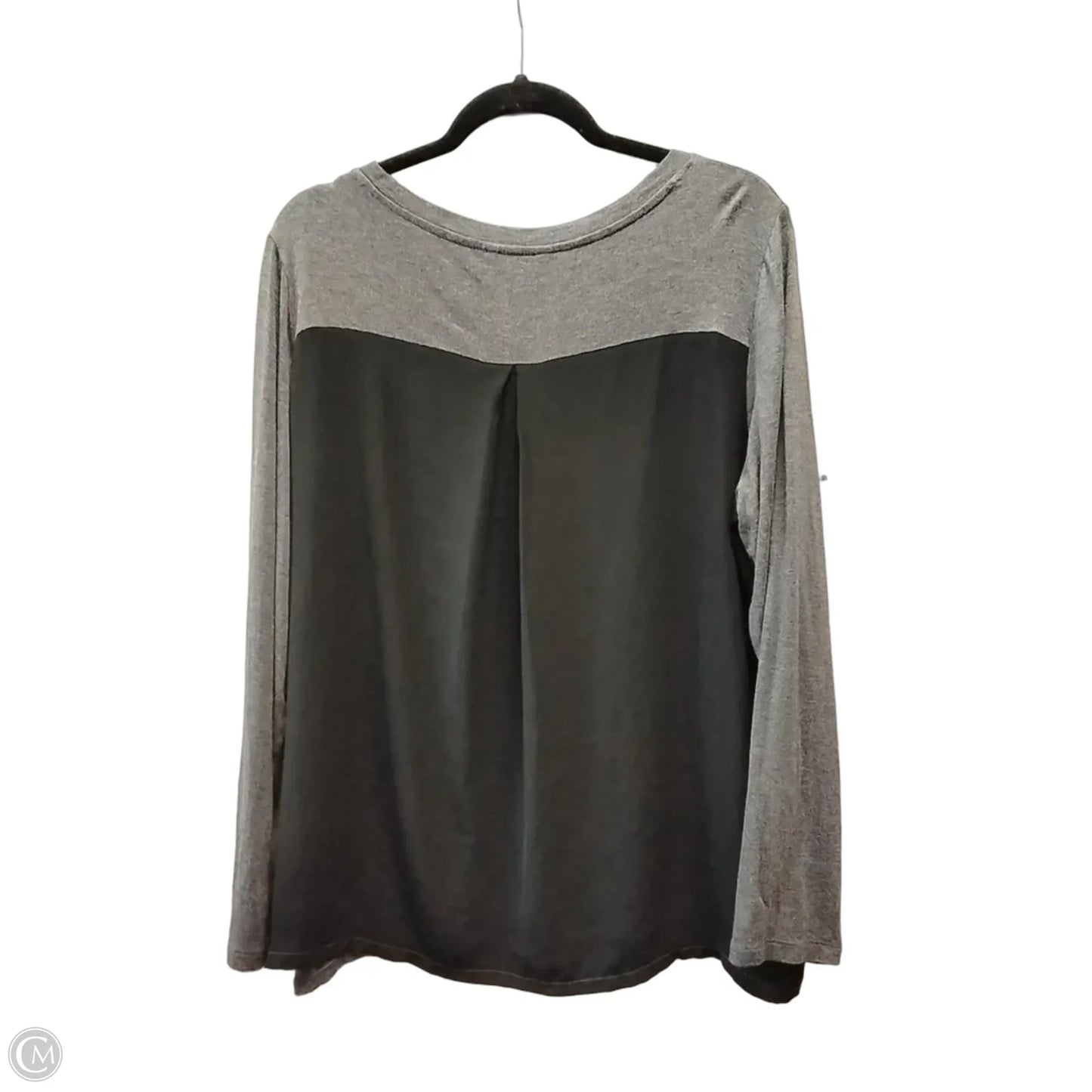 Top Long Sleeve By Banana Republic In Black & Grey, Size: L