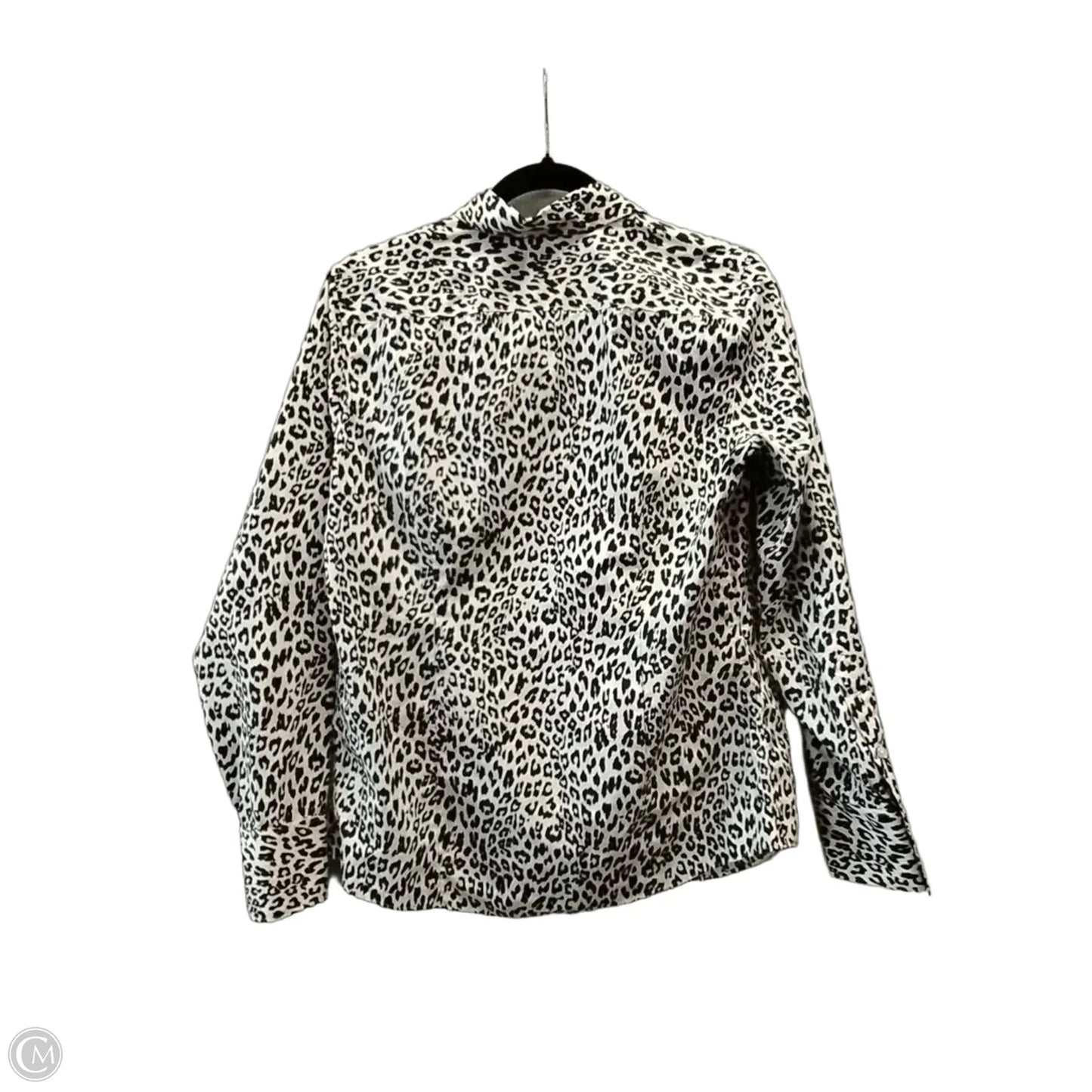 Blouse Long Sleeve By Lands End In Leopard Print, Size: S