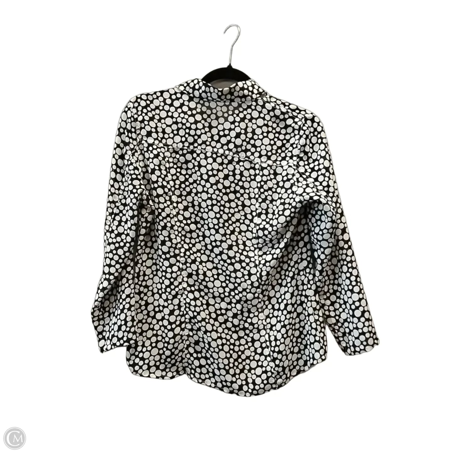 Blouse Long Sleeve By Milano In Polkadot Pattern, Size: S