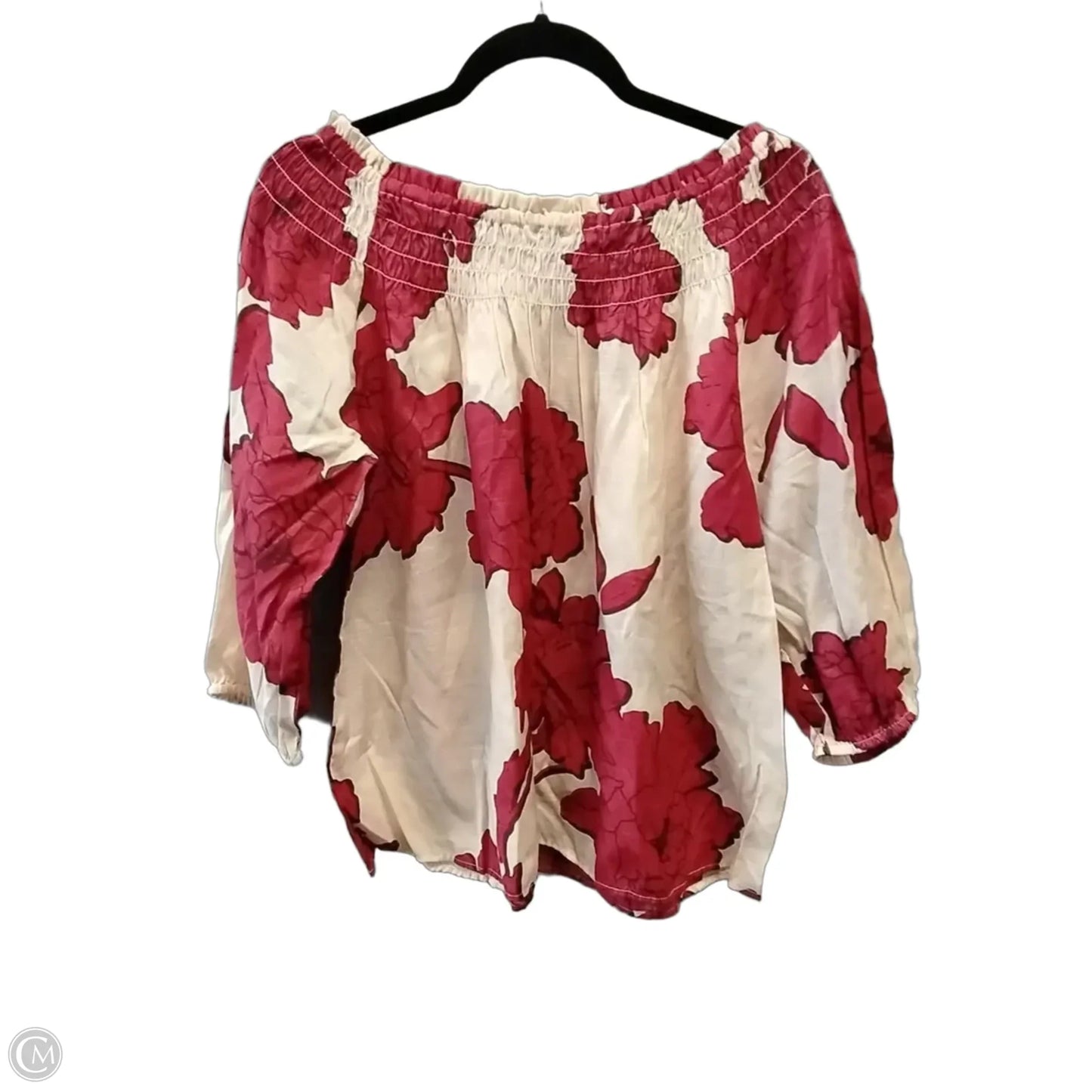 Blouse Long Sleeve By Cato In Pink & Red, Size: L