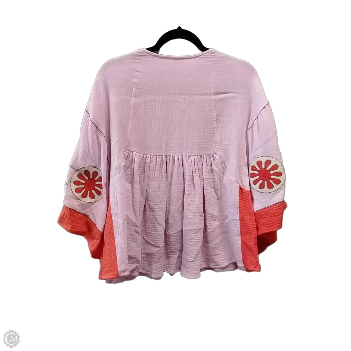 Blouse 3/4 Sleeve By Easel In Orange & Pink, Size: S