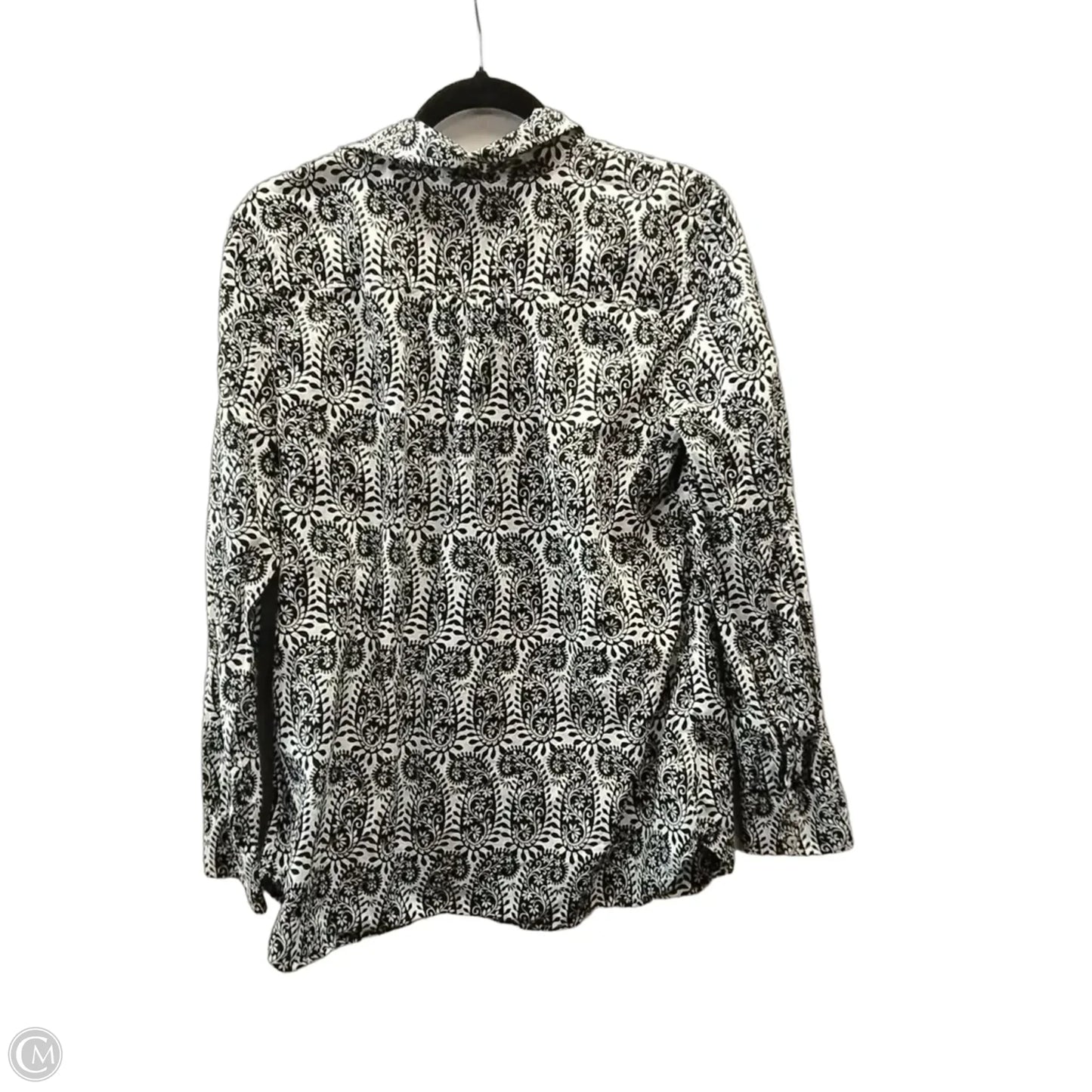 Top Long Sleeve By Talbots In Black & White, Size: L