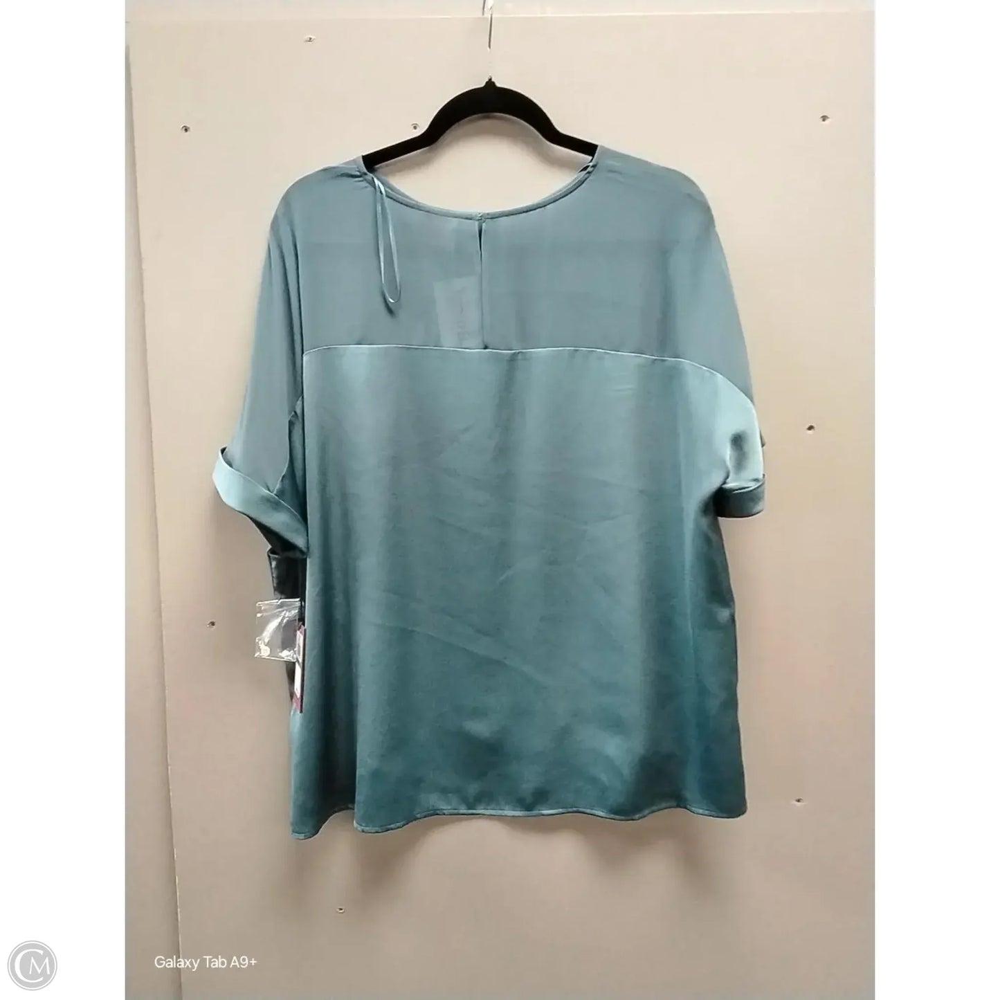 Blouse Short Sleeve By Vince Camuto In Teal, Size: L