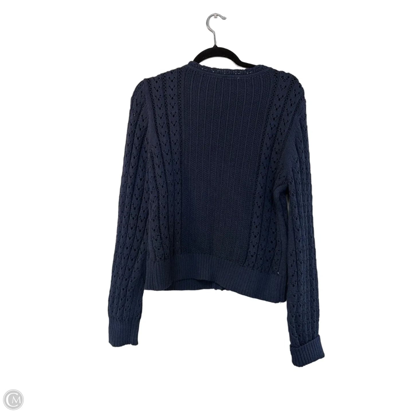 Sweater Cardigan By Loft In Blue, Size: L
