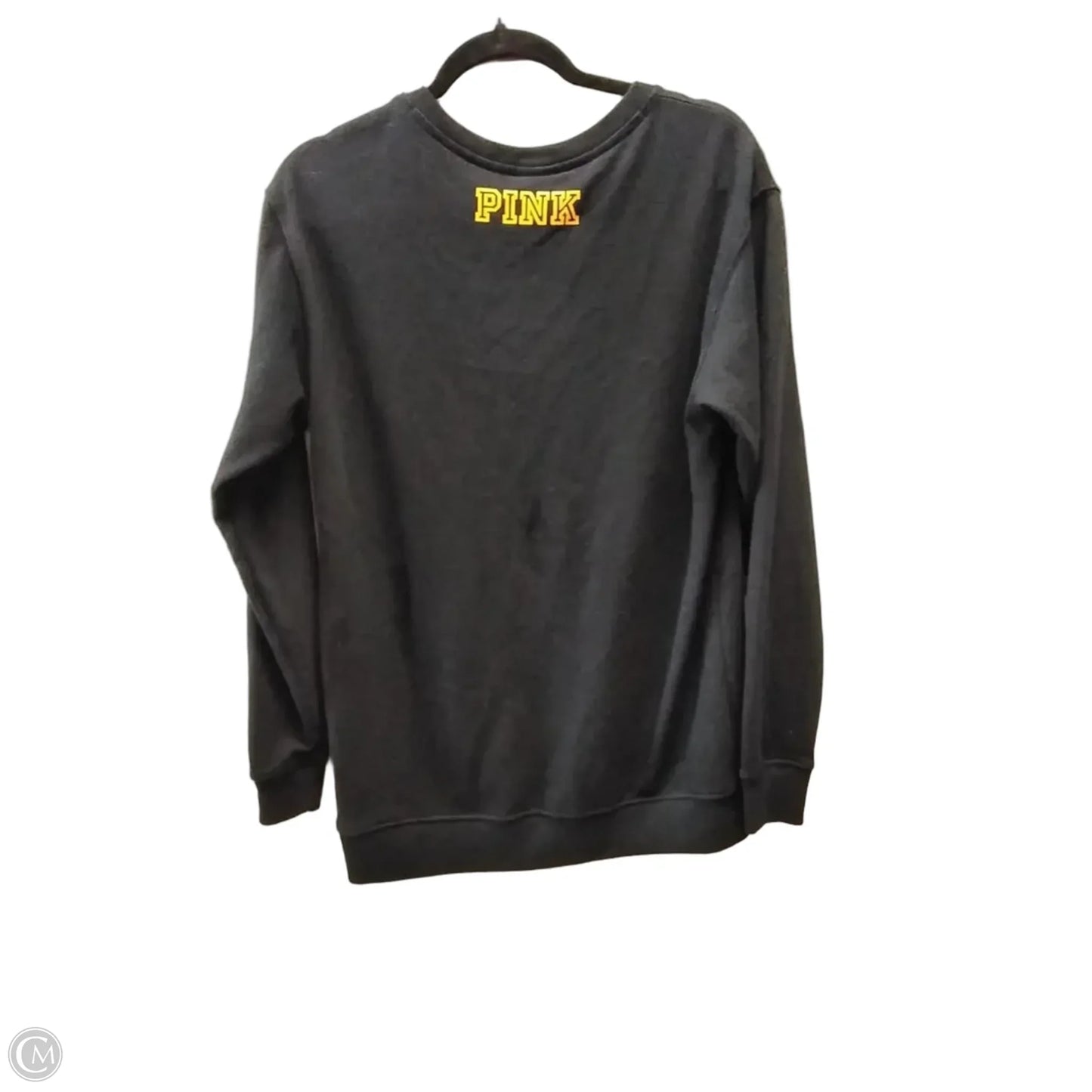 Athletic Top Long Sleeve Crewneck By Pink In Black & Yellow, Size: Sp