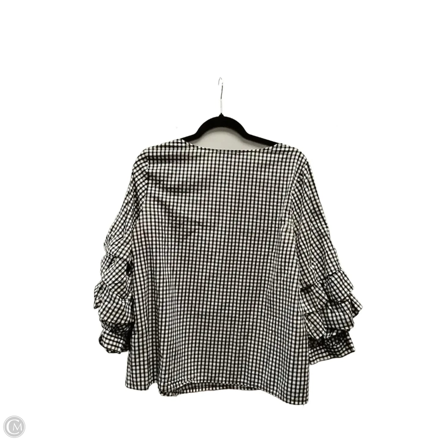 Blouse Long Sleeve By Sanctuary In Checkered Pattern, Size: M