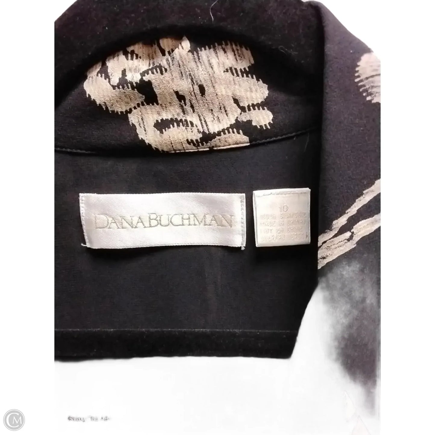 Blouse Long Sleeve By Dana Buchman In Black & Gold, Size: L