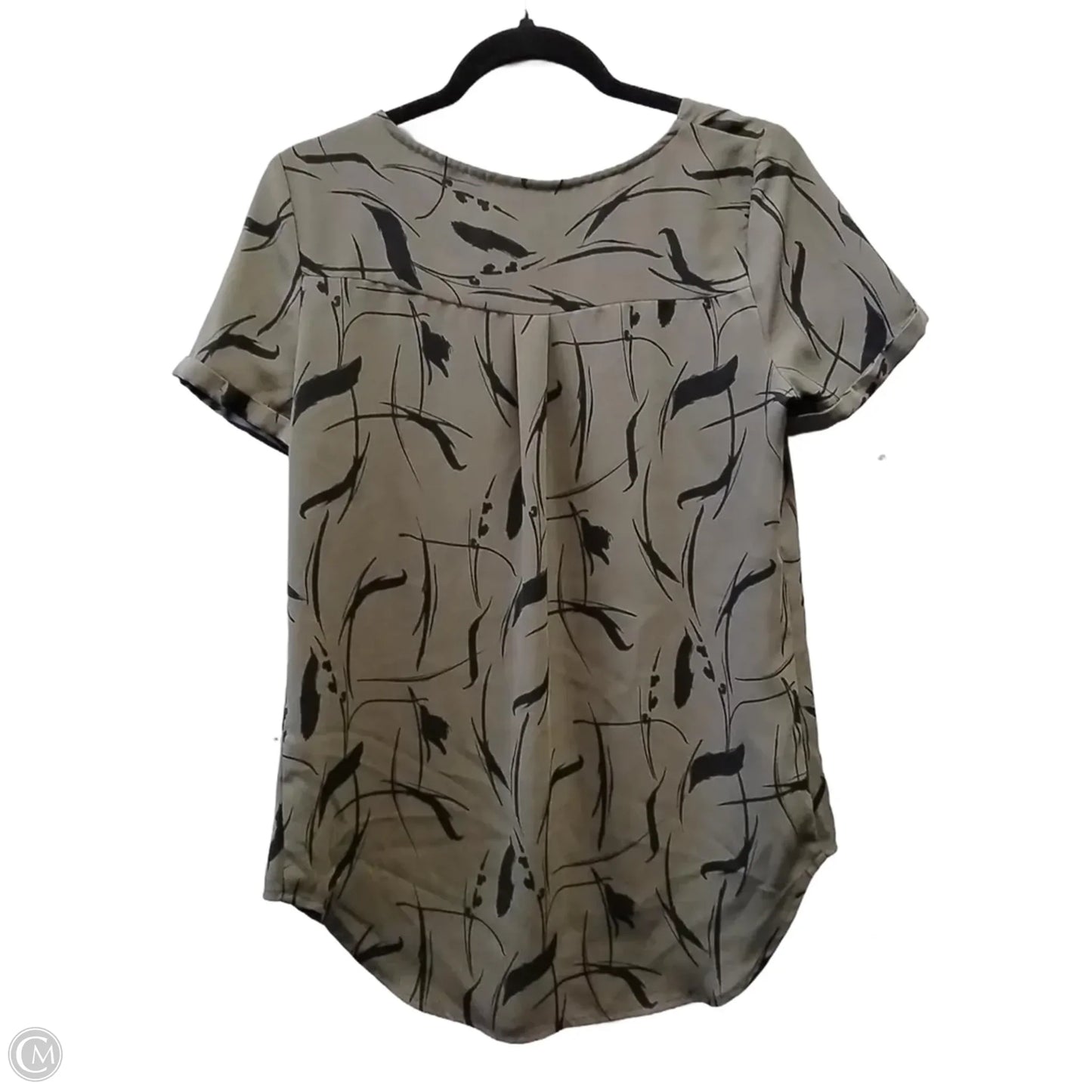 Blouse Short Sleeve By Apt 9 In Black & Green, Size: S